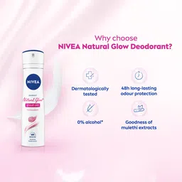 Nivea Women Set of 2 Natural Glow Smooth Skin 0% Alcohol Deodorant - 93 g (150 ml) Each image 5