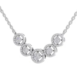 Sparkles 14KT Gold 1 Ct Lab Grown Round Shape Halo Diamond Necklace - 3.06 g image 5