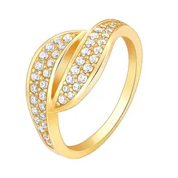 GIVA 925 Sterling Silver Gold-Plated CZ-Studded Finger Ring image 5