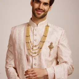 Manyavar Men Embroidered Art Silk Sherwani With Churidar & Dupatta image 4