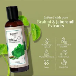 Richfeel Set of 4 Brahmi Jaborandi Nourishing Hair Oil - 80 ml each image 2