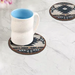 Mona B Brown & Grey Set Of 4 Printed Coasters image 3