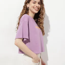 DressBerry Lift My Spirits Typography Boxy Crop T-shirt image 4