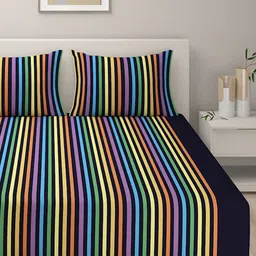 SWAYAM Multicoloured 180 TC Cotton Double Bedsheet with 2 Pillow Covers image 5