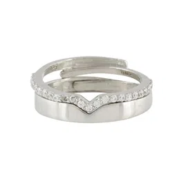 GIVA 925 Sterling Silver Rhodium Plated Cupid Arrow Adjustable Couple Bands image 4
