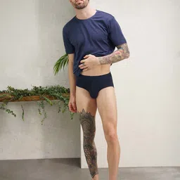 DaMENSCH Men Blue DEO-SOFT Deodorizing Micro Modal Anti Bacterial Briefs DAM-1-B-KB image 5