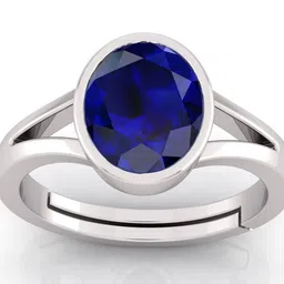Pranjal Gems Unisex 10.25 Ratti Neelam Sapphire Gemstone Adjustable Finger Ring image 2