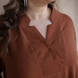 THE INDIAN ETHNIC CO DyeVerse Mandarin Collar Pure Cotton Tunic & Trousers image 3