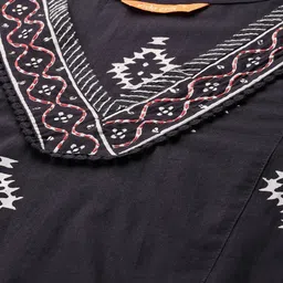 Indo Era Ethnic Motifs Printed Thread Work Pure Cotton Kurta With Trousers & Dupatta image 2