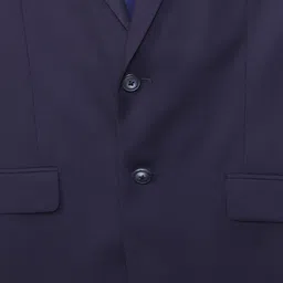 Van Heusen Men Navy Blue Solid Single-Breasted Blazer image 4