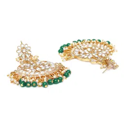 Peora Women Green Gold-Plated Kundan Studded Jewellery Set image 2