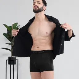 Freecultr black Men's Anti-Bacterial Micromodal Trunks - Pack of 3 image 5