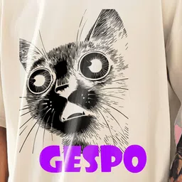 AUSK Graphic Printed Round Neck Drop Shoulder Sleeves Oversized Pure Cotton T-shirt image 2
