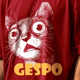 AUSK Graphic Printed Round Neck Drop Shoulder Sleeves Oversized Pure Cotton T-shirt image 3