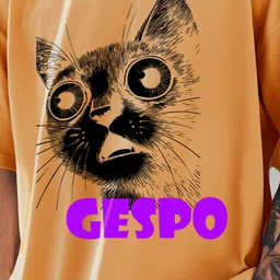 AUSK Graphic Printed Round Neck Drop Shoulder Sleeves Oversized Pure Cotton T-shirt image 5