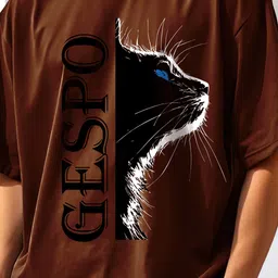 AUSK Graphic Printed Round Neck Drop-Shoulder Sleeves Pure Cotton Oversized T-shirt image 4