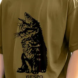 AUSK Graphic Printed Round Neck Drop-Shoulder Sleeves Pure Cotton Oversized T-shirt image 2