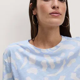 Marks & Spencer Women Abstract Printed Relaxed Fit T-shirt image 3