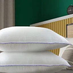 MAXNAP Sleep Support White Fibre Filled Cotton Lightweight Sleep Pillow image 2