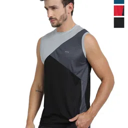 FTX Pack Of 4 Colourblocked Round Neck Gym Vests 709-2_709-3_709-12_709-15-S-picture-33