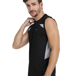 FTX Pack Of 4 Colourblocked Round Neck Gym Vests 709-2_709-3_709-10_709-15-S image 3