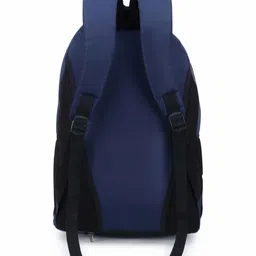 LOOKMUSTER Unisex Blue & Black Colourblocked Backpack image 4
