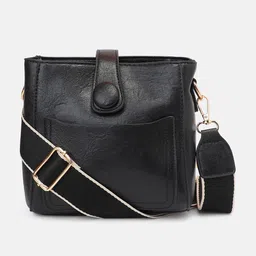 HAUTE SAUCE by Campus Sutra Leather Structured Sling Bag image 4