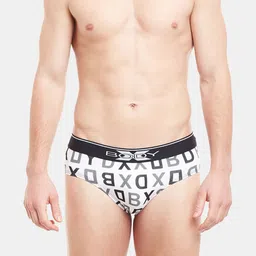 BODYX Pack Of 2 Typography Printed Pure-Cotton Basic BriefsBX04B-NAVW-2-XL image 3