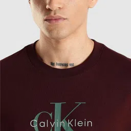 Calvin Klein Jeans Brand Logo Printed Cotton Relaxed Fit T-shirt image 3