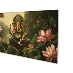 nestroots Green & White 1 Piece Canvas Religious Wall Paintings image 5