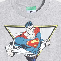 United Colors of Benetton Boys Superman Printed Drop-Shoulder Sleeves Pure Cotton T-shirt image 4
