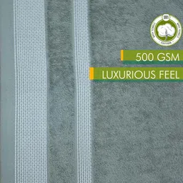 Athom Living Peach & Grey 4 Pieces 500GSM Cotton Bath Towels image 4