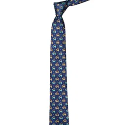 Tossido Men Blue Printed Broad Tie image 2