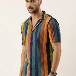 Campus Sutra Men Multicoloured Striped Casual Shirt image 3