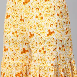 SVARCHI Women Yellow Floral Printed Kurta with Sharara image 3