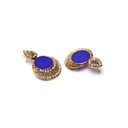 ANIKAS CREATION Gold-Plated & Blue  Classic Studs image 2