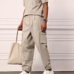 Mr Bowerbird Men Oversized Fit Pleated Cargos image 2