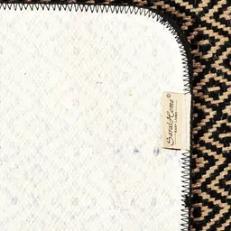 Saral Home Black & Beige Geometric Handloom Made Anti-Skid Floor Runner image 3