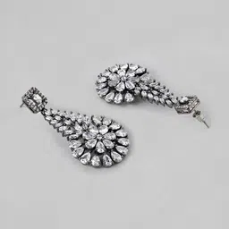 Rubans Silver-Plated Floral Design with AAA CZ Studded Jewellery Set image 3