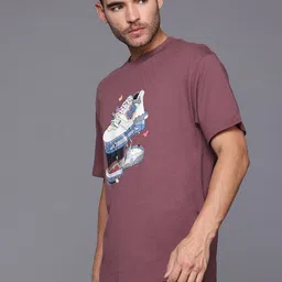 New Balance Graphic Print Drop-Shoulder Sleeves Cotton Longline T-Shirt image 4