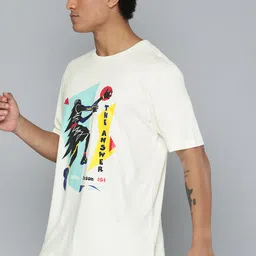 Reebok Classic Men Beige Printed T-shirt image 3