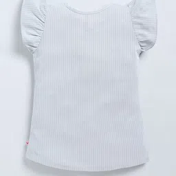 Here&Now X Game Begins Striped Flutter Sleeve High-Low Top image 4