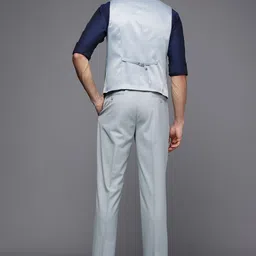 Louis Philippe Men Slim Fit Self Design Single Breasted Formal Suit image 3