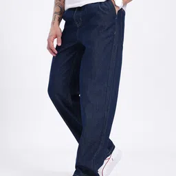 glitchez Men Casual Comfort Loose Fit Pleated Jeans image 2