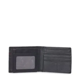 Kara Men Black Leather Solid Two Fold Wallet image 2
