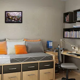 eCraftIndia Multicoloured Resting Lord Buddha Satin Matt Textured UV Framed Wall Painting image 3