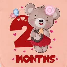 KNITROOT Infant Kids Peach-Colored & Red Printed Bodysuit image 2