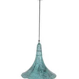 Fos Lighting Green Printed Vintage Gramophone Hanging Light in Patina Finish image 2