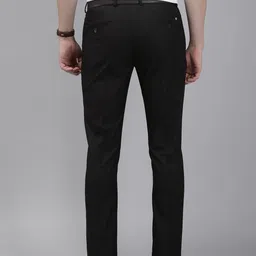 Arrow Men Black Textured Original Tailored Fit Formal Trousers image 4