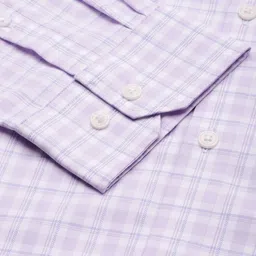 Arrow Manhattan Slim Fit Checked Pure Cotton Formal Shirt image 4